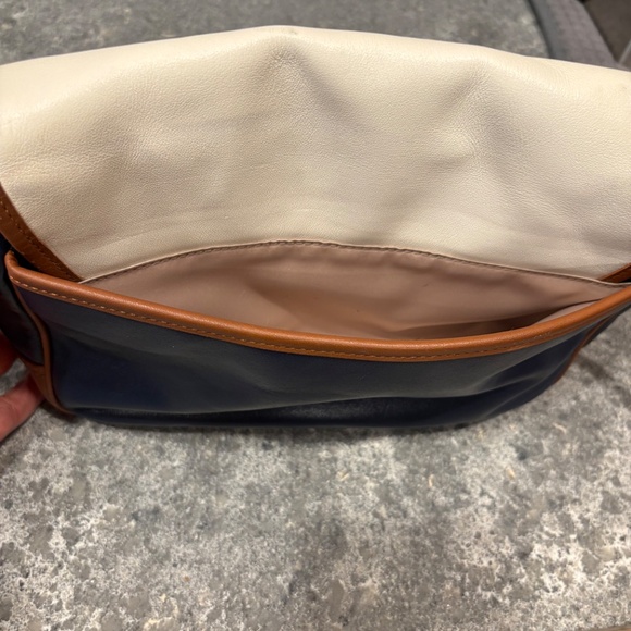 Coach Park Color-Block Leather Crossbody Purse Blue&White - Picture 9 of 14